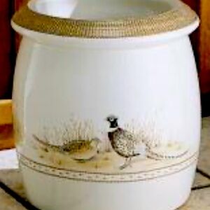 MINT Kohler Artist Edition PHEASANT Ceramic Wastebasket LARGE RARE sink toilet